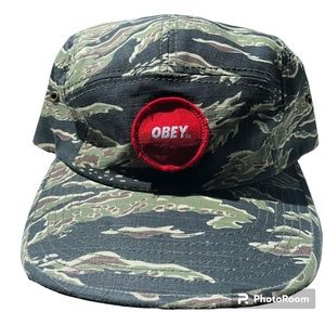 Obey strap back Tiger Camo hat
